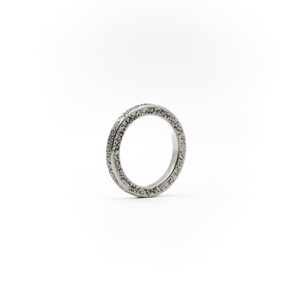 Ring 'Don't push the river' aus 925 Silber Rückseite, natur-inspirierte Oberfläche
