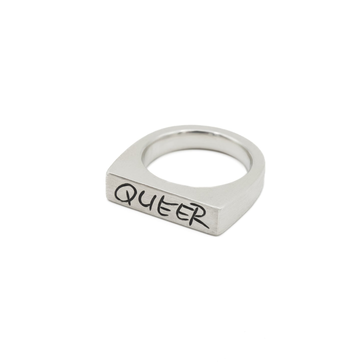 MLM Siegelring mit Gravur "Queer" stilvoller Pride & Gay Schmuck für den Alltag. 
